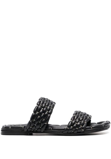 Slides with square toe in black - women